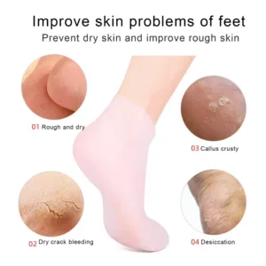 (Combo Pack - Hight Quality) Moisturizing Glove and Socks Set, Silicone Gel Spa  Socks For Dry Cracked Skin & Silicone Jelly Socks Gel Moisturizing Socks Foot Care Protector