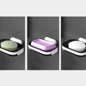 Wall Mounted Soap Holder with Draining Tray Holder For Bathroom | Bar, Holder Rack For Shower Wall, Kitchen, Bathroom(random color)
