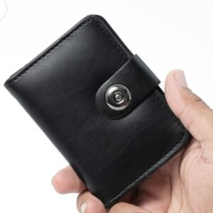 Leather Wallet for Men & Boys | Slim Bifold Design | 5 Card Holders + 1 Main Compartment | Magnetic Button Closure