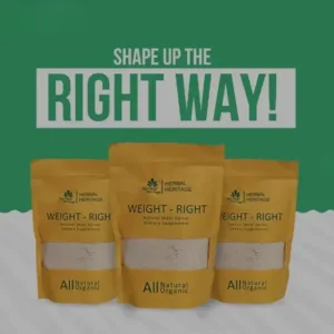 Weight-Right Natural Mass Gainer by Herbal Heritage | Herbal Formula for Healthy Weight Gain (80g)