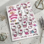 Hello Kitty Uncut Sticker Sheet 4x6 Inches Waterproof Durable Strong Adhesive High Quality PVC Practical Choice For Journal Mobile And Decoration