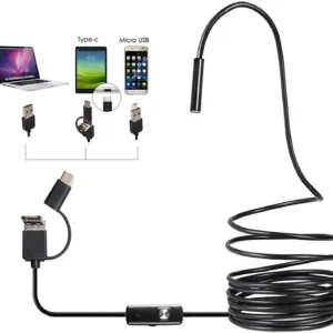 3 In 1 Type C / Micro USB / PC Endoscope Camera 3.5m With HD Lens, Adjustable LED Lights & IP67 Waterproof Design