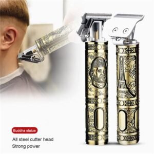 Vintage T9 Rechargeable Hair & Beard Trimmer – Metal Body Hair Clipper